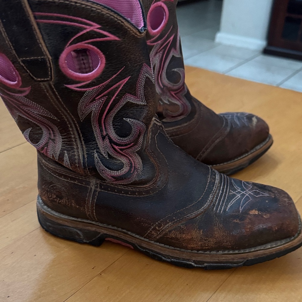 Irish Setter Pink and Brown Work Boots